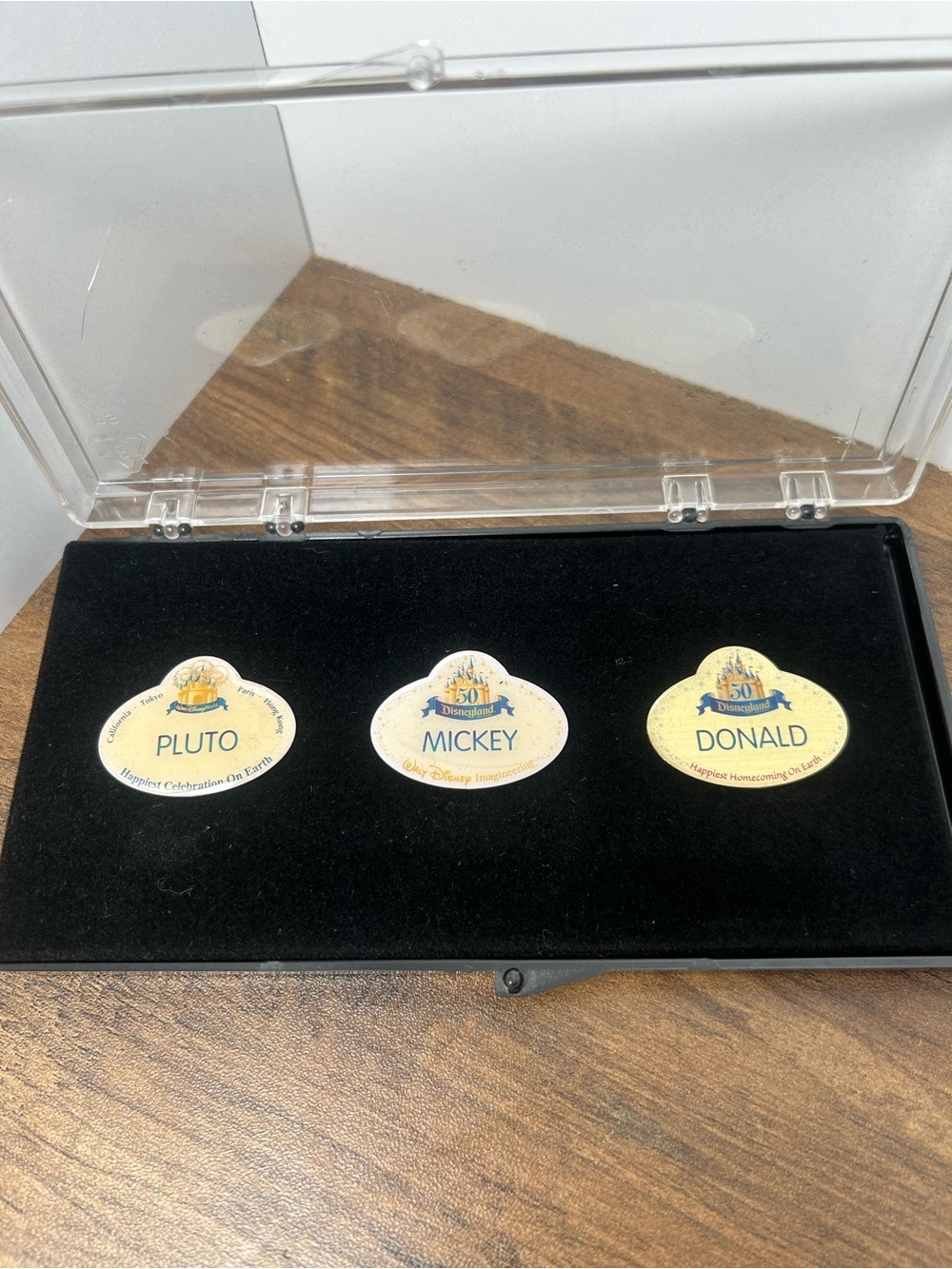 RARE LE Disney pin Cast Exclusive 50th Anniversary Name Tags Mickey Donald Pluto - Picture 5 of 6
